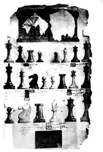 Staunton Chessmen Patent Drawing（紙にペンとトイレ） 作： English School